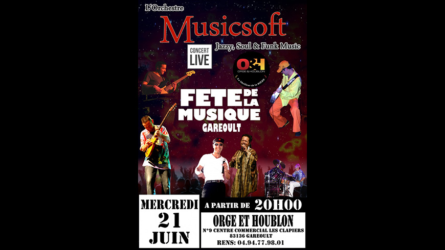 Musicsoft groupe musique live concerts 21 juin - fête de la musique Gareoult